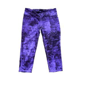 Purple and Black exercise stretch pants bottoms
